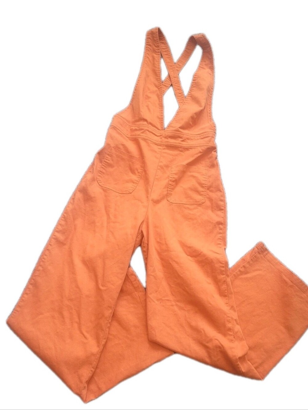 Sincerely Jules $70 Summer Wide Leg Orange Fitted & Stretch Jumpsuit Sz Lg